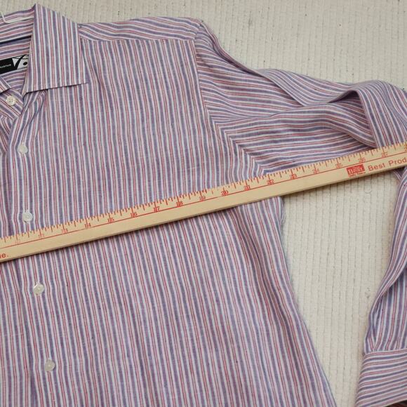 Saks Fifth Avenue Striped Button Down Shirt Long Sleeve Size Medium - Picture 5 of 7